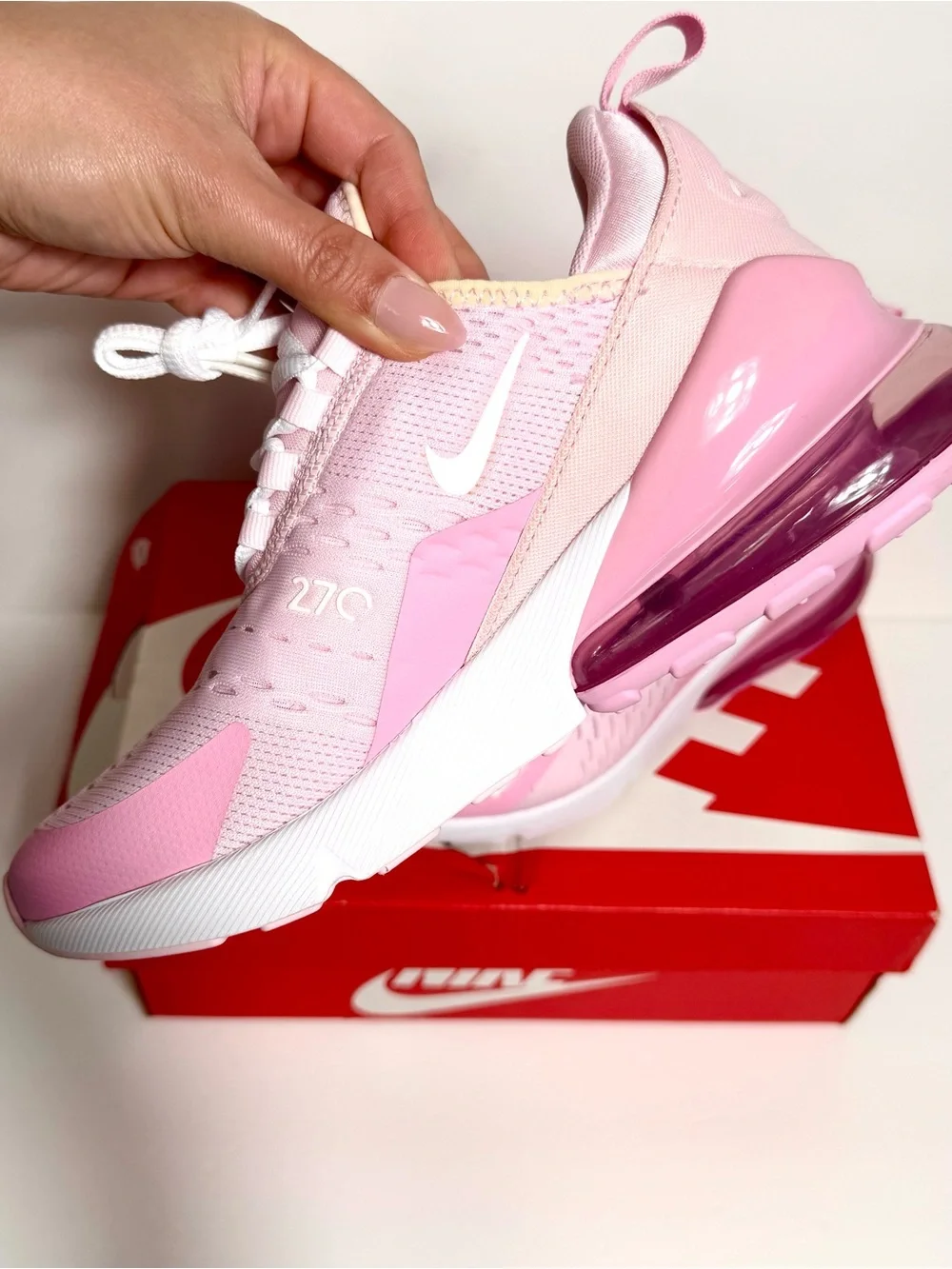 Nike (GS) Air Max 270 ‘Pink Foam’ Sneakers Brand New Size 5.5Y Women’s 7 - Picture 1 of 7